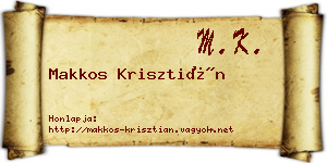 Makkos Krisztián névjegykártya