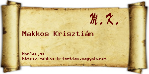Makkos Krisztián névjegykártya